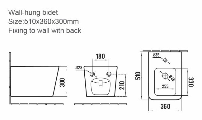 Биде подвесное Boheme Zen 967-BIDET-MW