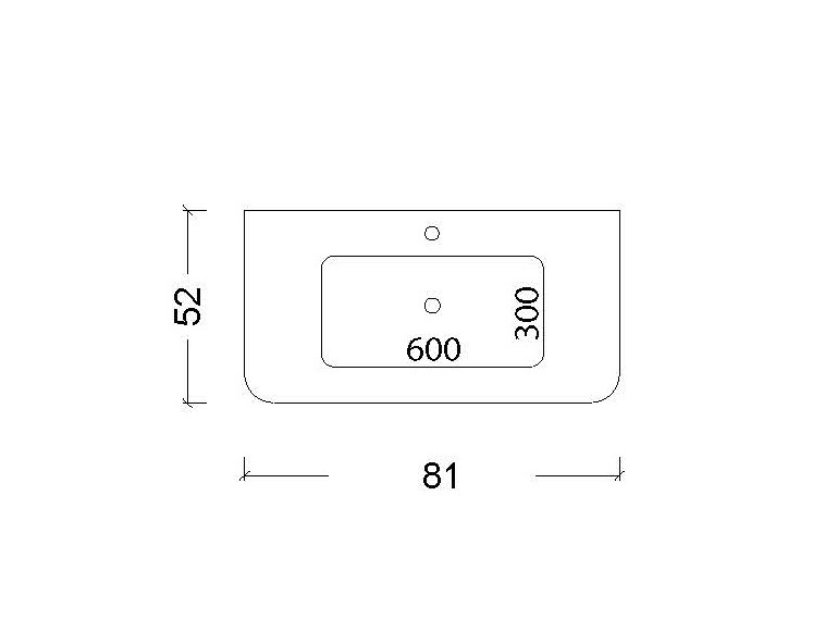 Раковина без отверстия 80 см ArmadiArt Voi 786-080-L