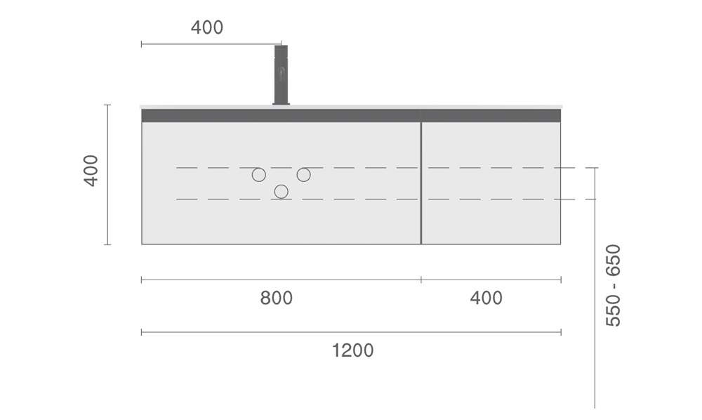 Тумба с раковиной 120 см ArmadiArt Quatro 790-M2-120-D-MG/792-120-W/801-MW