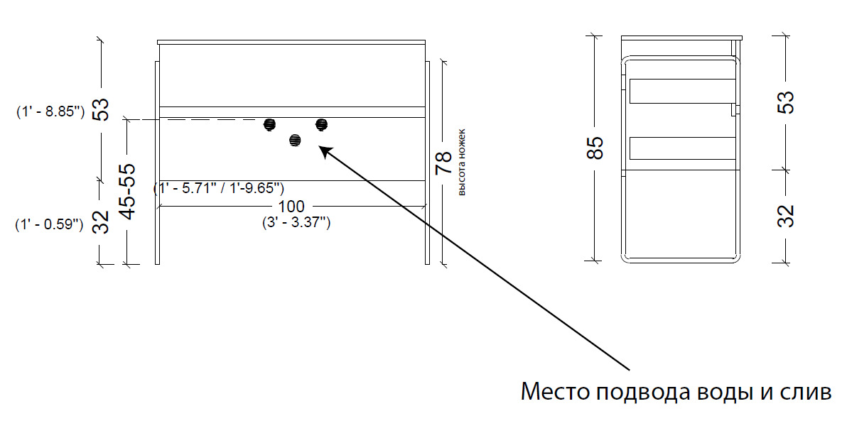 Тумба под раковину 100 см ArmadiArt Vallessi 837-100-GS
