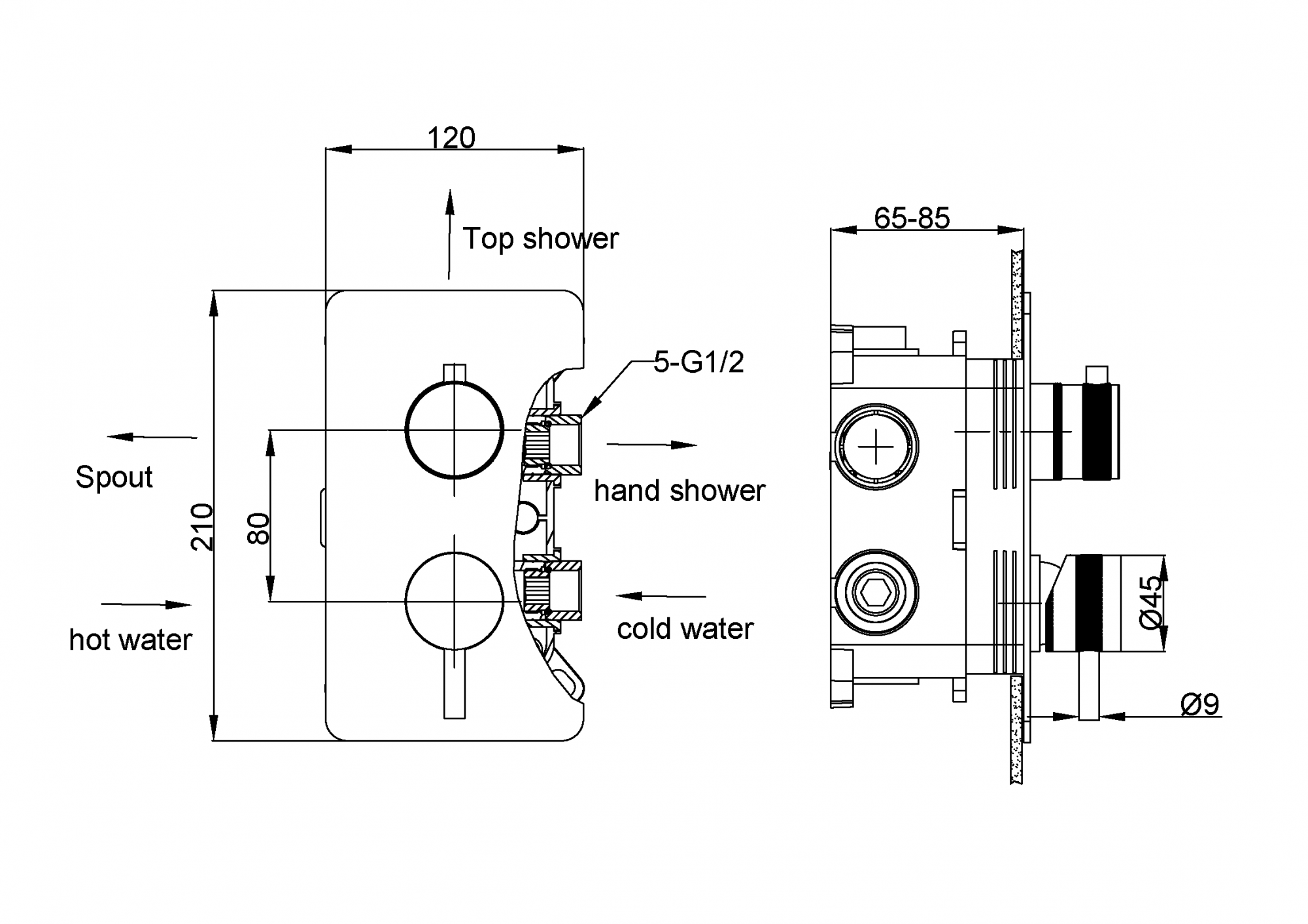 Комплект для душа Boheme Cell 427-B/135-3-B/625-B