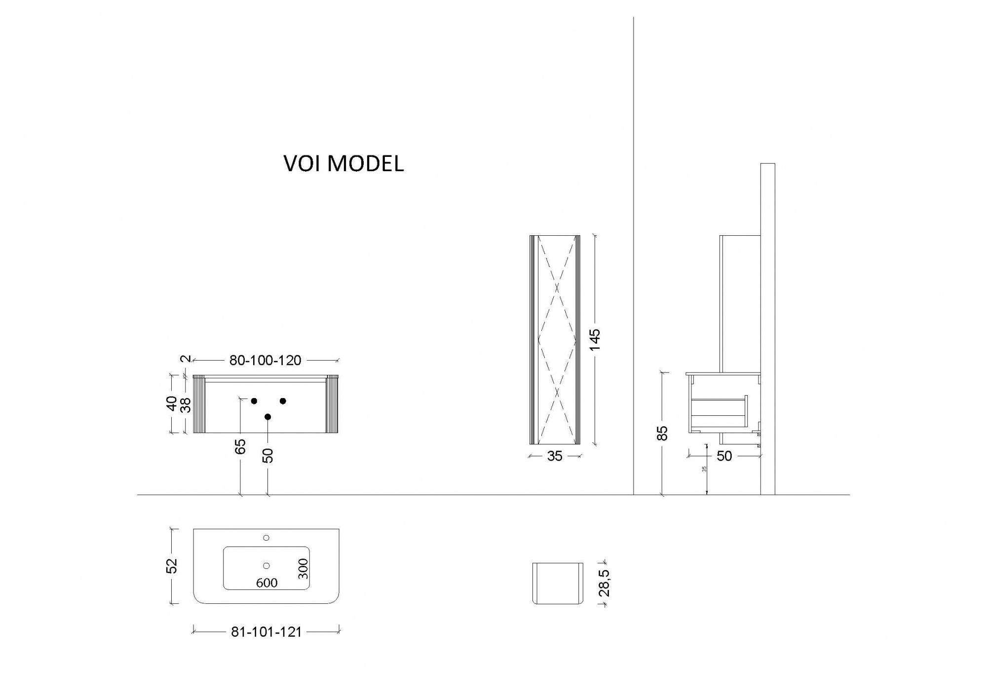 Пенал VOI гладкий CASHMERE 782-BD-CM